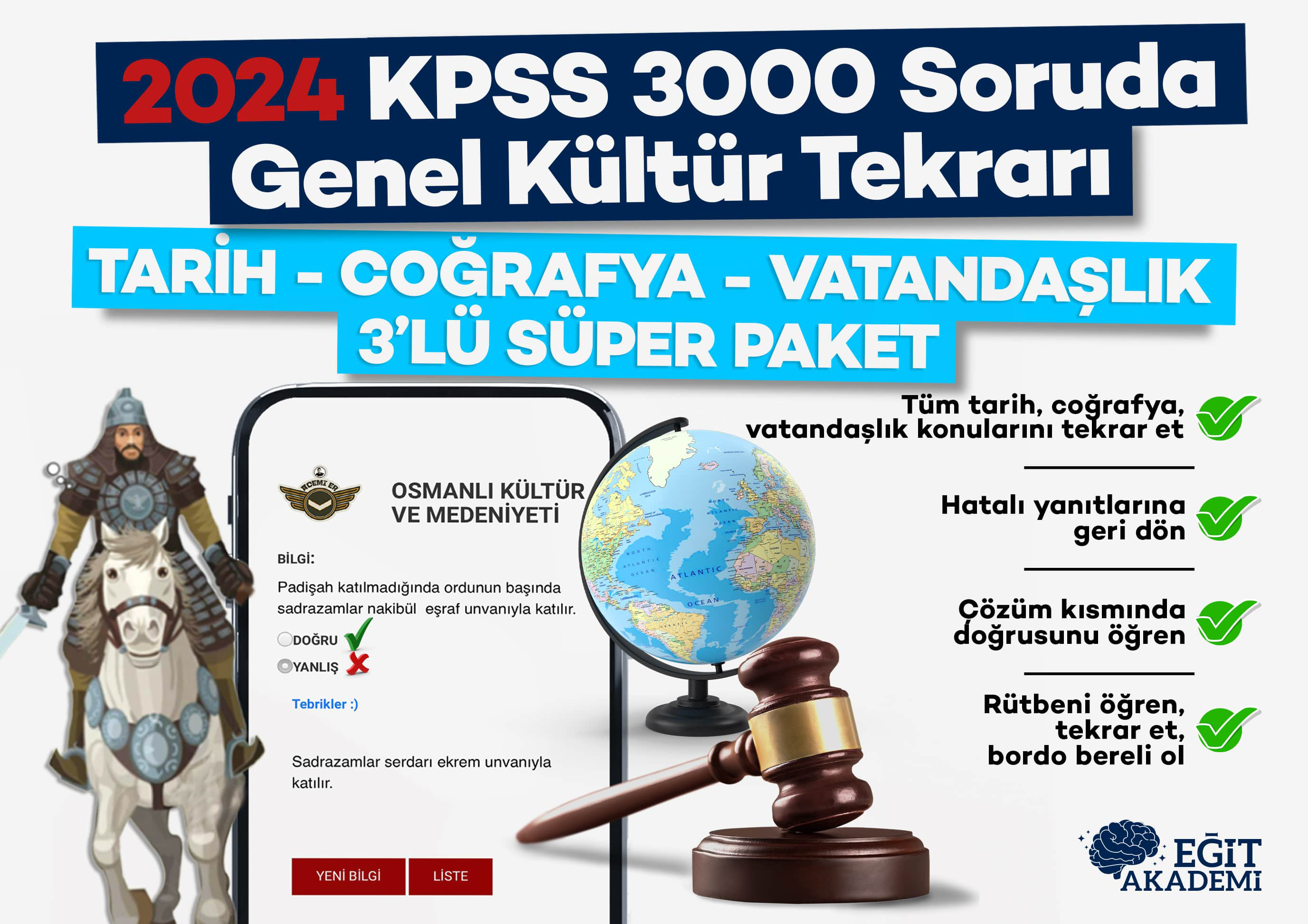 2024 KPSS 3000 SORUDA GENEL KÜLTÜR TEKRARI (TARİH-COĞRAFYA-VATANDAŞLIK)