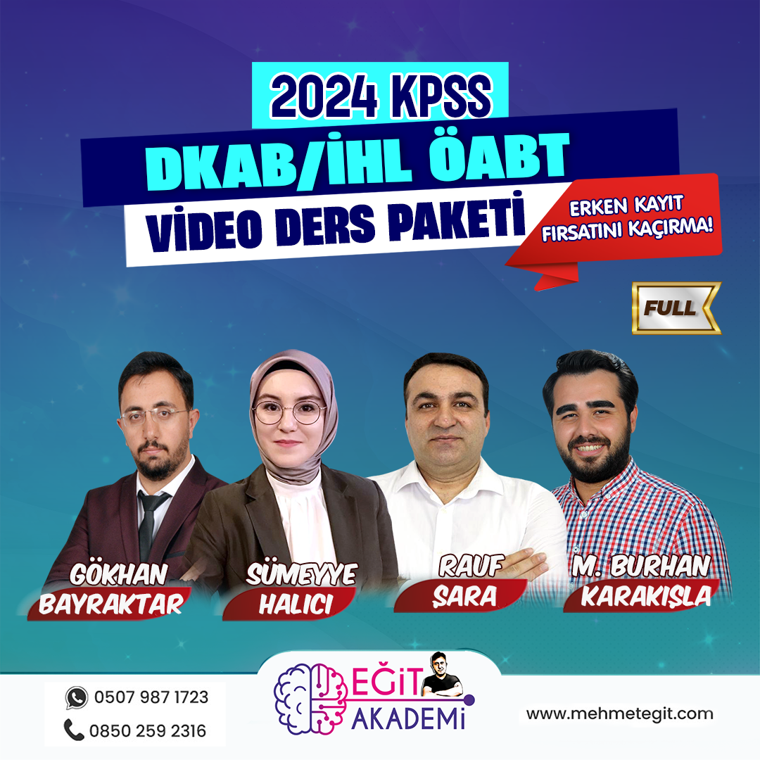 KPSS 2024 DKAB ÖABT Video Eğitim FULL Paket