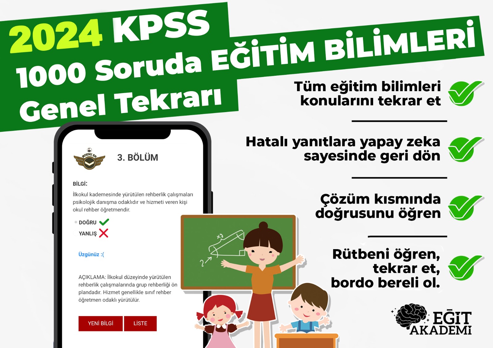 KPSS EĞİTİM BİLİMLERİ 1000 SORUDA GENEL TEKRAR PAKETİ