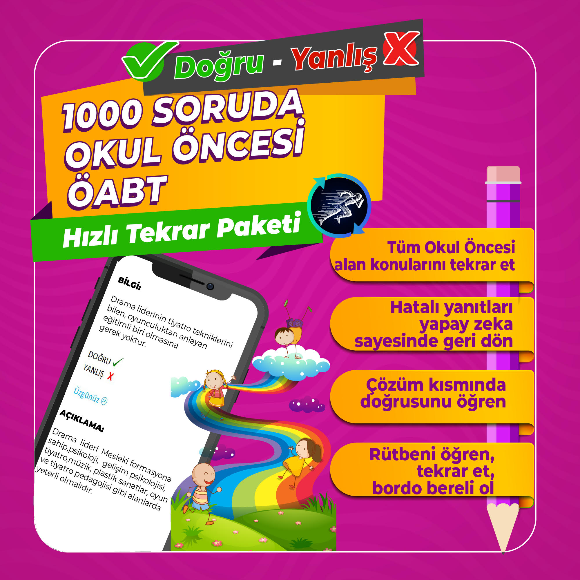 1000 SORUDA  OKUL ÖNCESİ  ÖABT Hızlı Tekrar Paketi