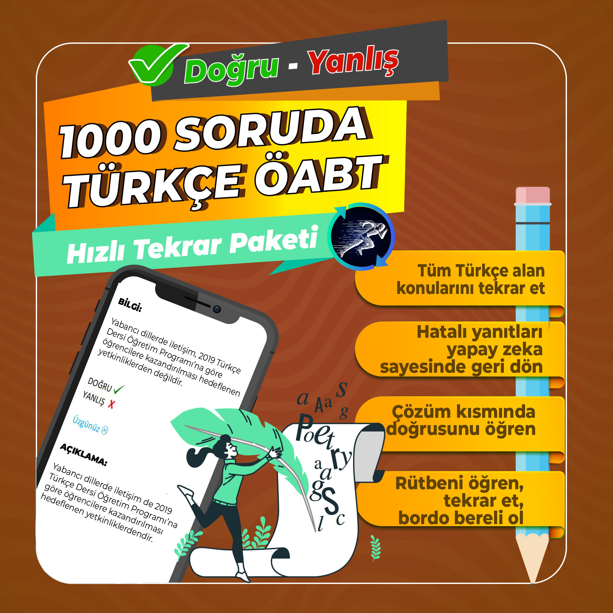 1000 SORUDA TÜRKÇE ÖABT Hızlı Tekrar Paketi