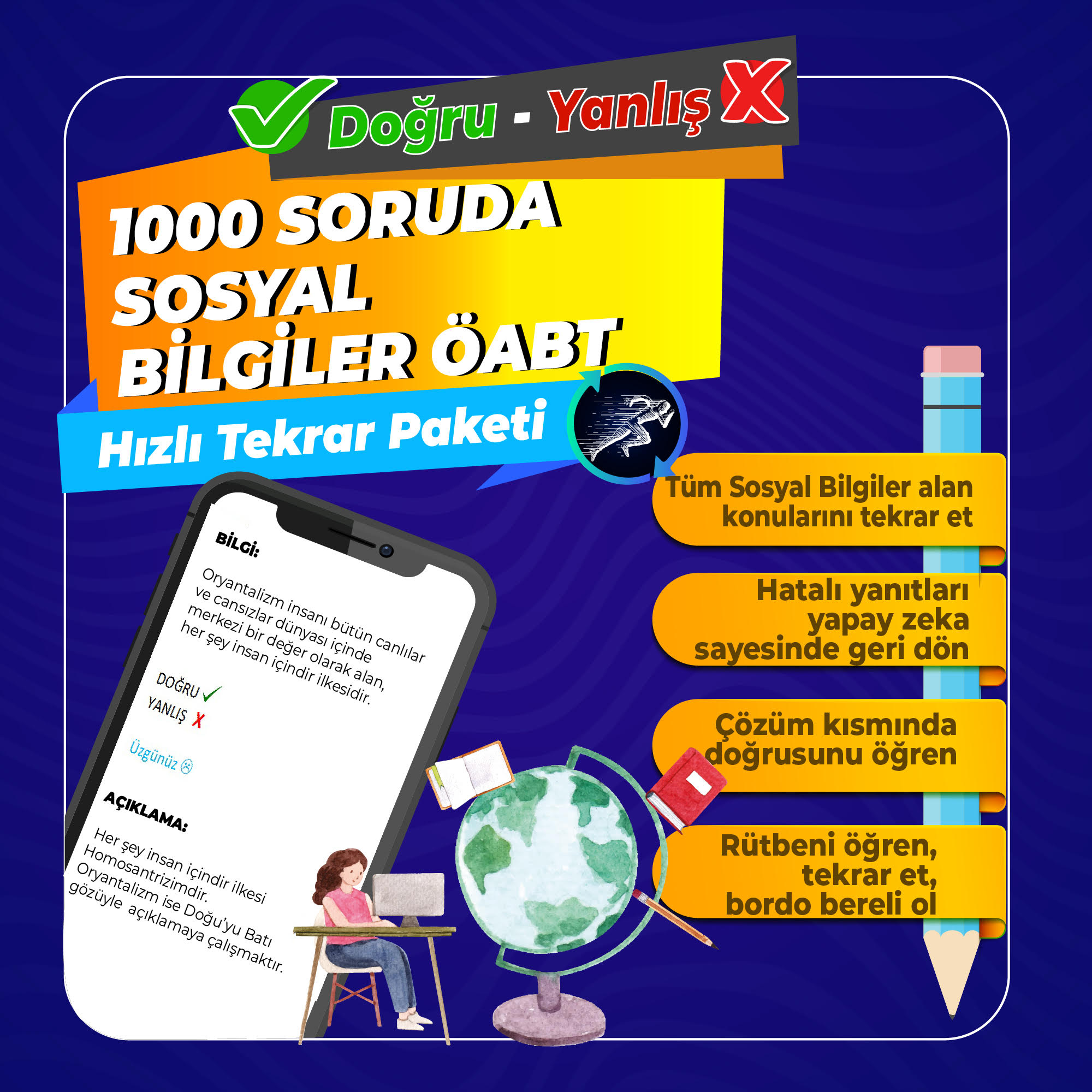 1000 SORUDA SOSYAL BİLGİLER ÖABT Hızlı Tekrar Paketi