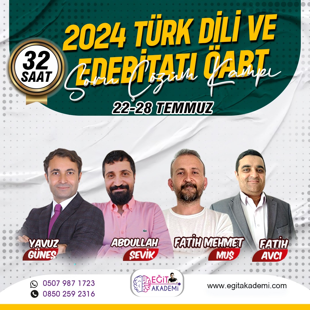 Türk Dili ve Edebiyatı ÖABT Yıl Sonu Soru Çözüm Kampı 2024 / Canlı Ders