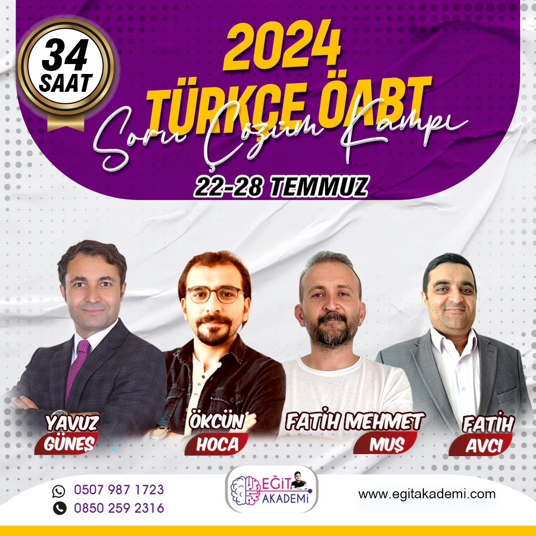 Türkçe ÖABT Yıl Sonu Soru Çözüm Kampı 2024 / Canlı Ders