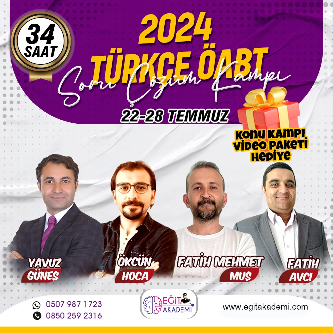Türkçe ÖABT Yıl Sonu Soru Çözüm Kampı 2024 / Canlı Ders