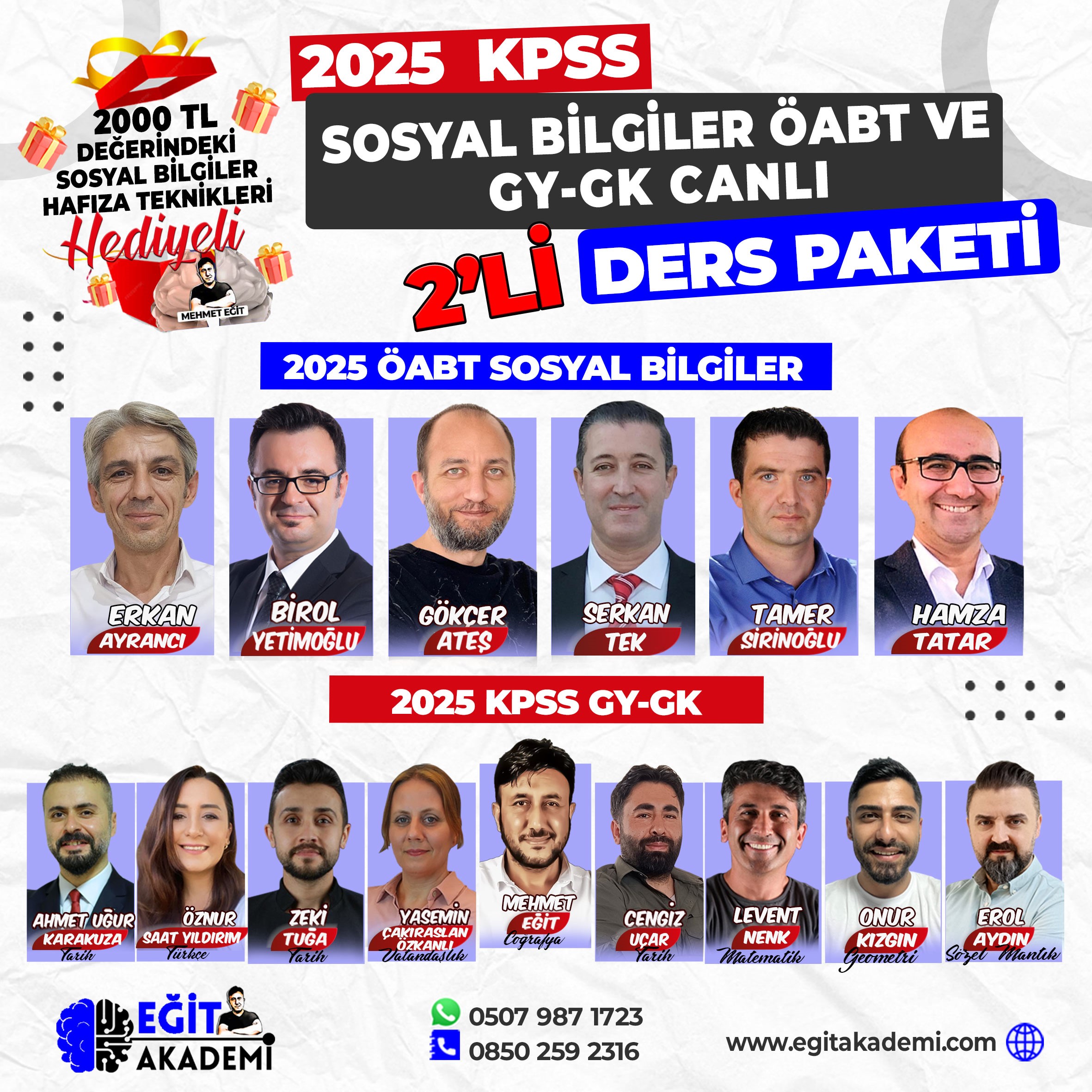 KPSS 2025 Sosyal Bilgiler ÖABT VE GYGK 2’Lİ CANLI DERS PAKETİ