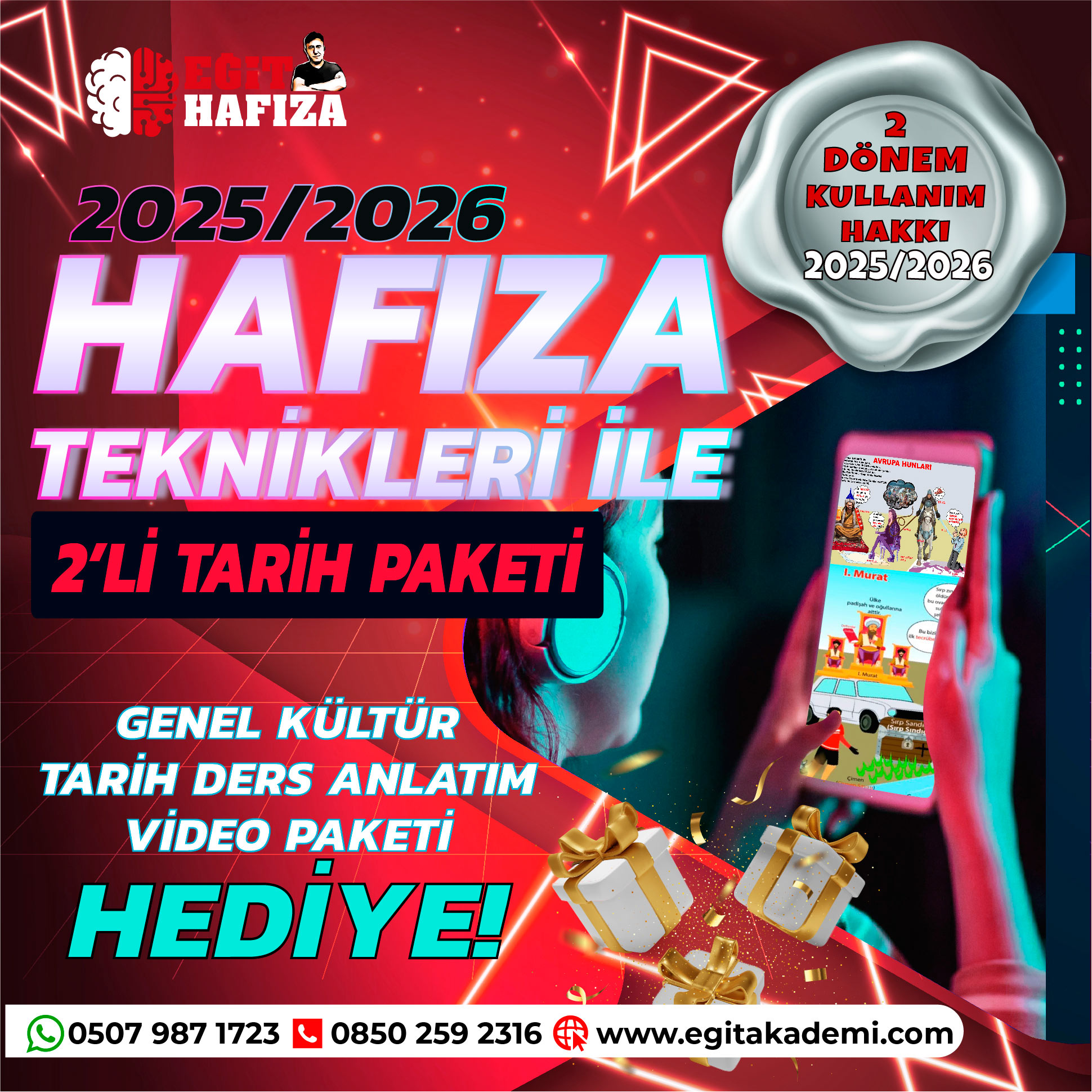 2025 / 2026 KPSS HAFIZA TEKNİKLERİYLE 2’Li AVANTAJLI TARİH PAKETİ (GENEL TARİH- İNKILAP TARİHİ)