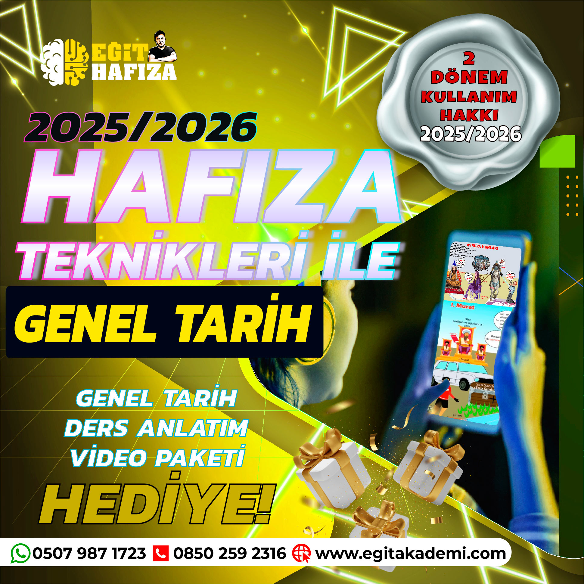 2025 / 2026 KPSS HAFIZA TEKNİKLERİYLE GENEL TARİH PAKETİ