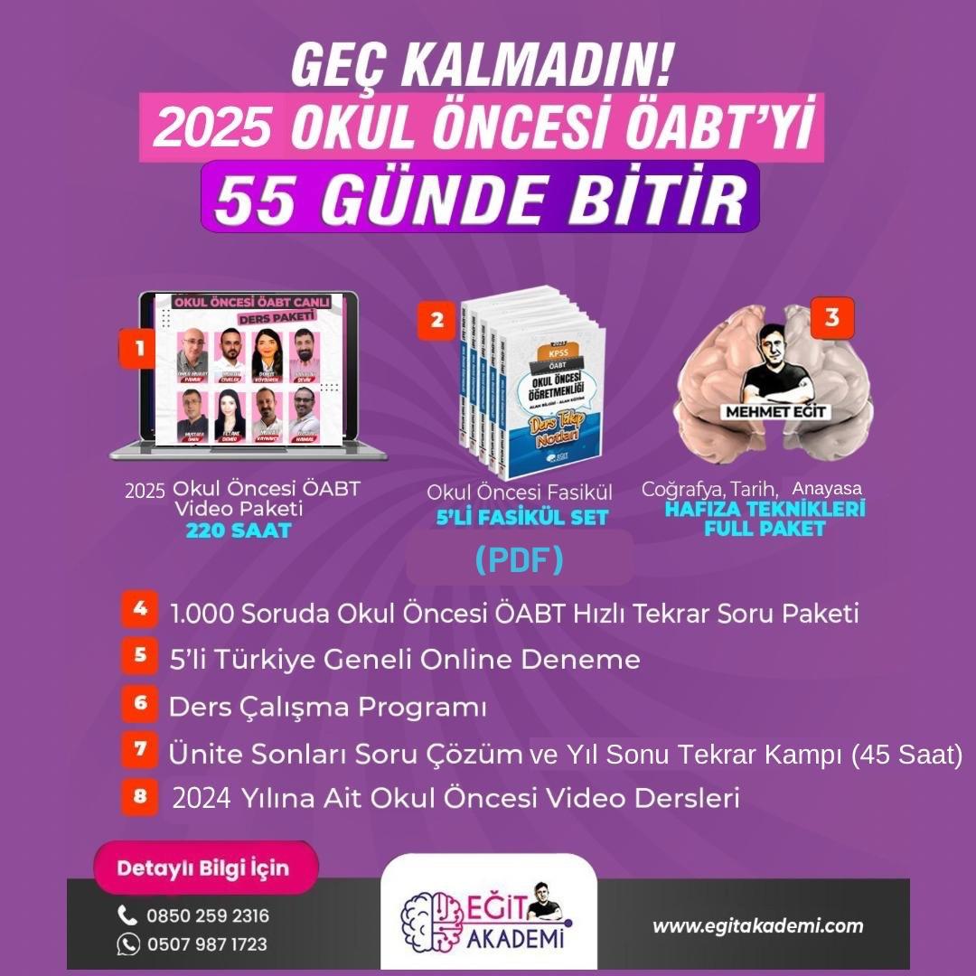 55 Günde 2025 Okul Öncesi ÖABT’yi Fulle - Video Ders