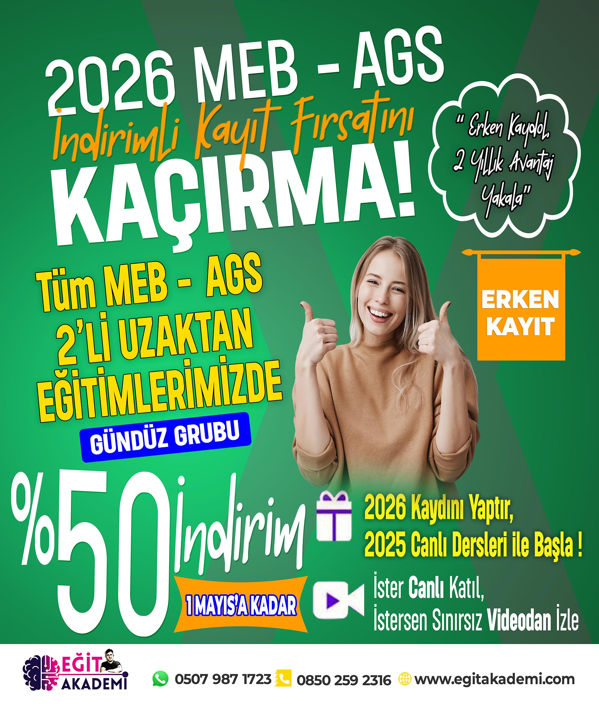 MEB - AGS 2026 GÜNDÜZ CANLI/VİDEO DERS PAKETİ