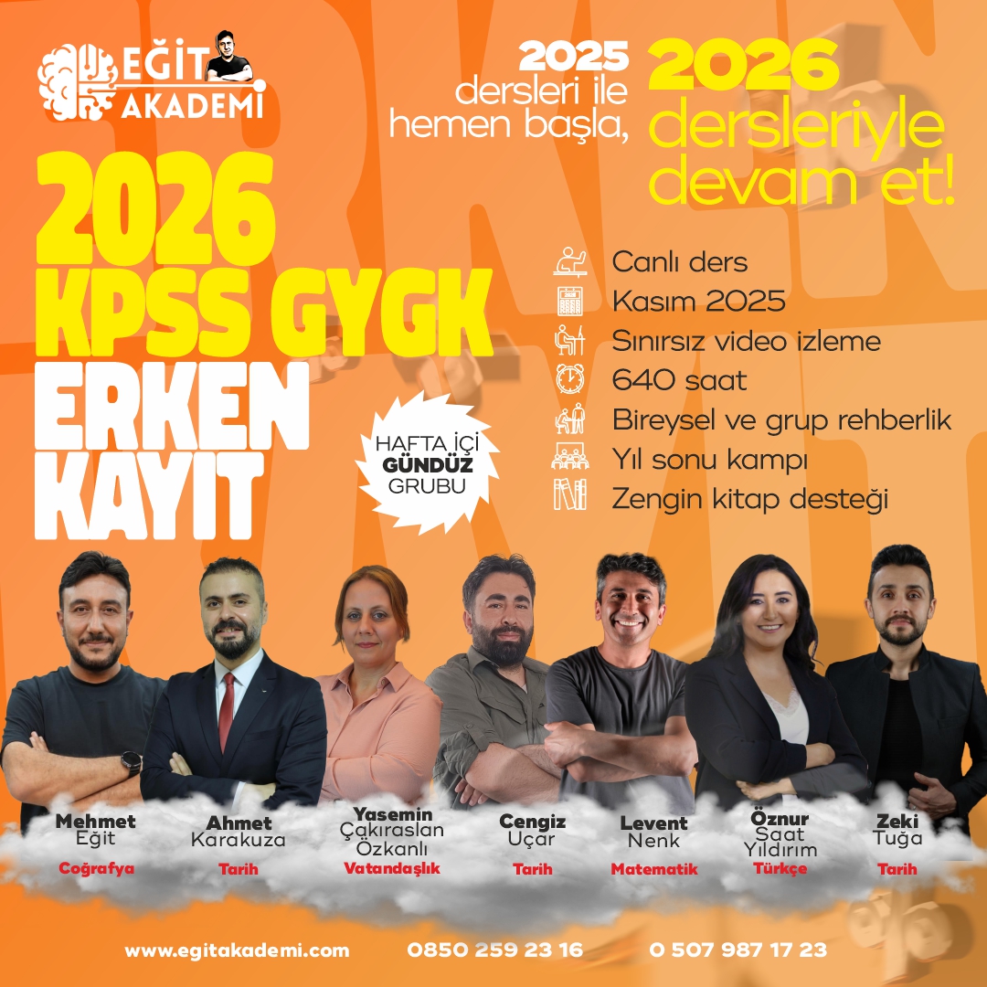 KPSS 2026 GÜNDÜZ GENEL YETENEK-GENEL KÜLTÜR CANLI/VİDEO DERS PAKETİ