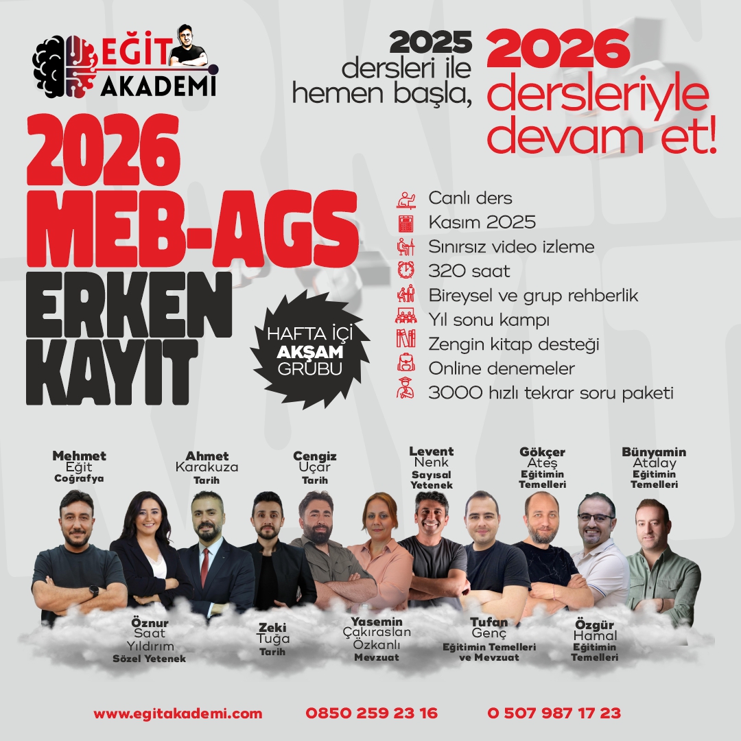 MEB - AGS 2026 AKŞAM CANLI/VİDEO DERS PAKETİ
