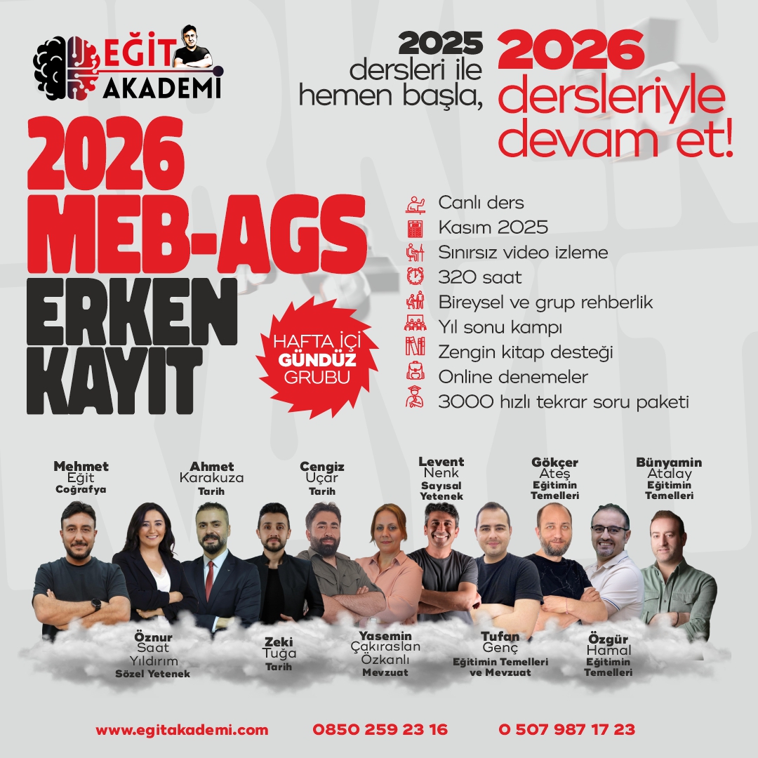 MEB - AGS 2026 GÜNDÜZ CANLI/VİDEO DERS PAKETİ