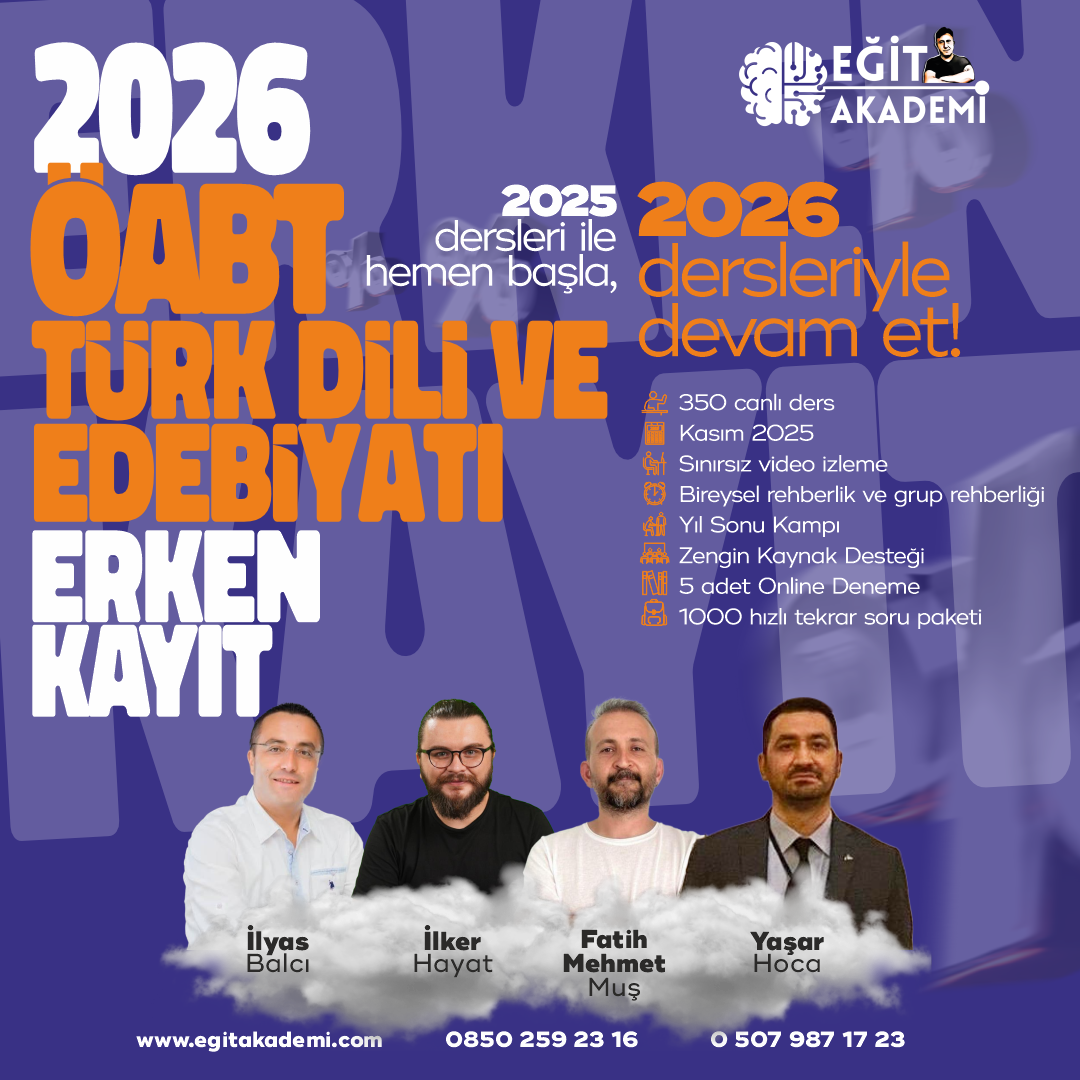 2026 Türk Dili ve Edebiyatı ÖABT Canlı/ Video Ders Paketi