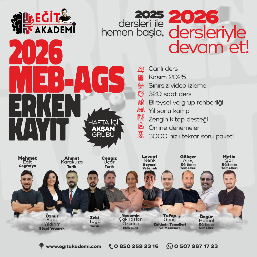MEB - AGS 2026 AKŞAM CANLI/VİDEO DERS PAKETİ