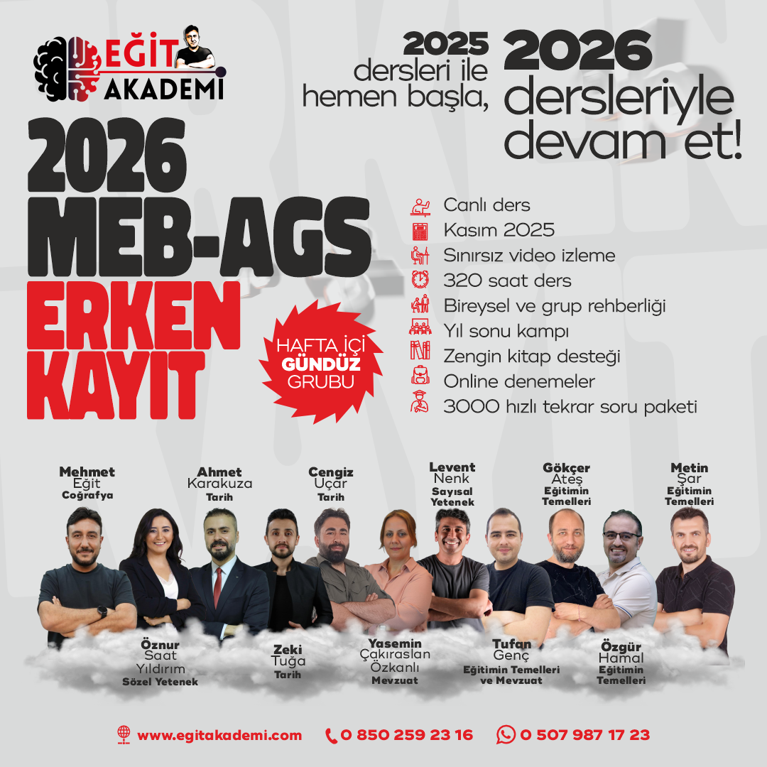 MEB - AGS 2026 GÜNDÜZ CANLI/VİDEO DERS PAKETİ