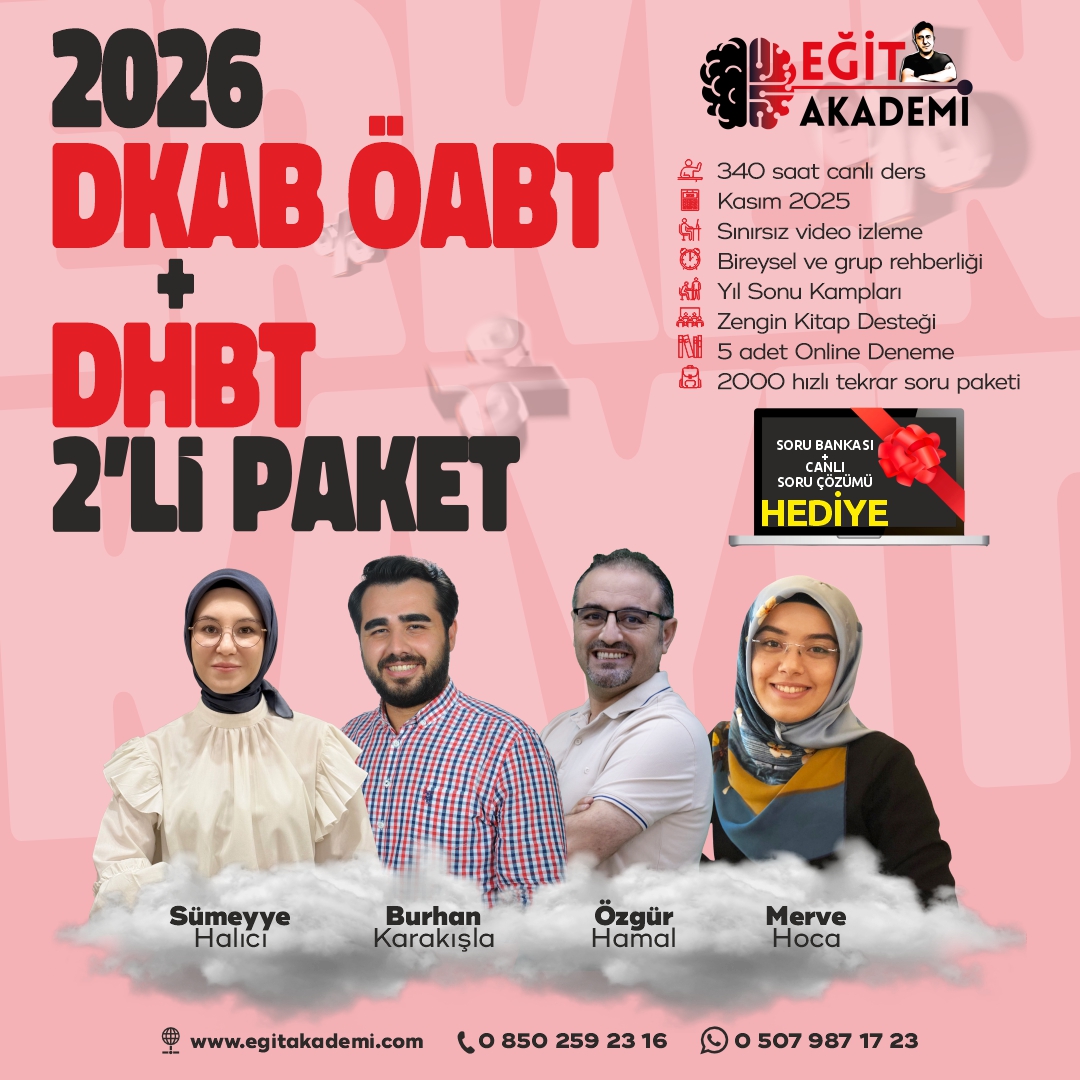 2026 DKAB/İHL ÖABT + DHBT 2Li Canlı/Video Eğitim Paketi