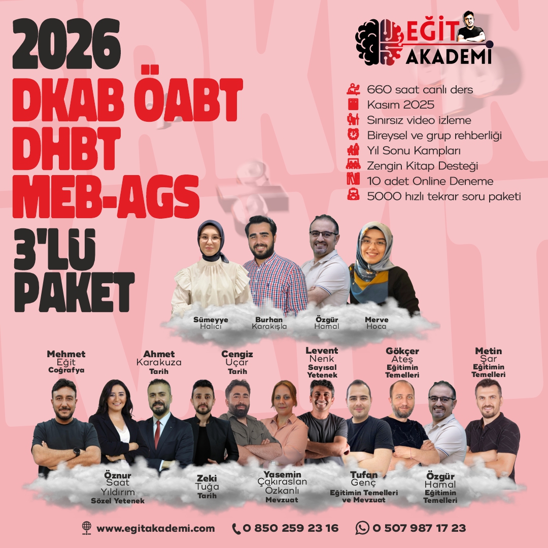 2026 AGS + DKAB/İHL + DHBT 3’LÜ Canlı/Video Eğitim Paketi