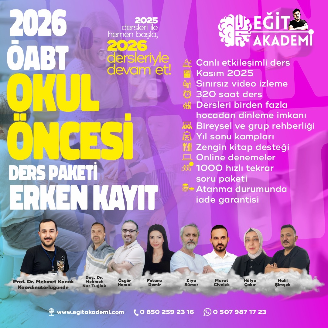 2026 OKUL ÖNCESİ ÖABT Canlı/Video Eğitim Paketi
