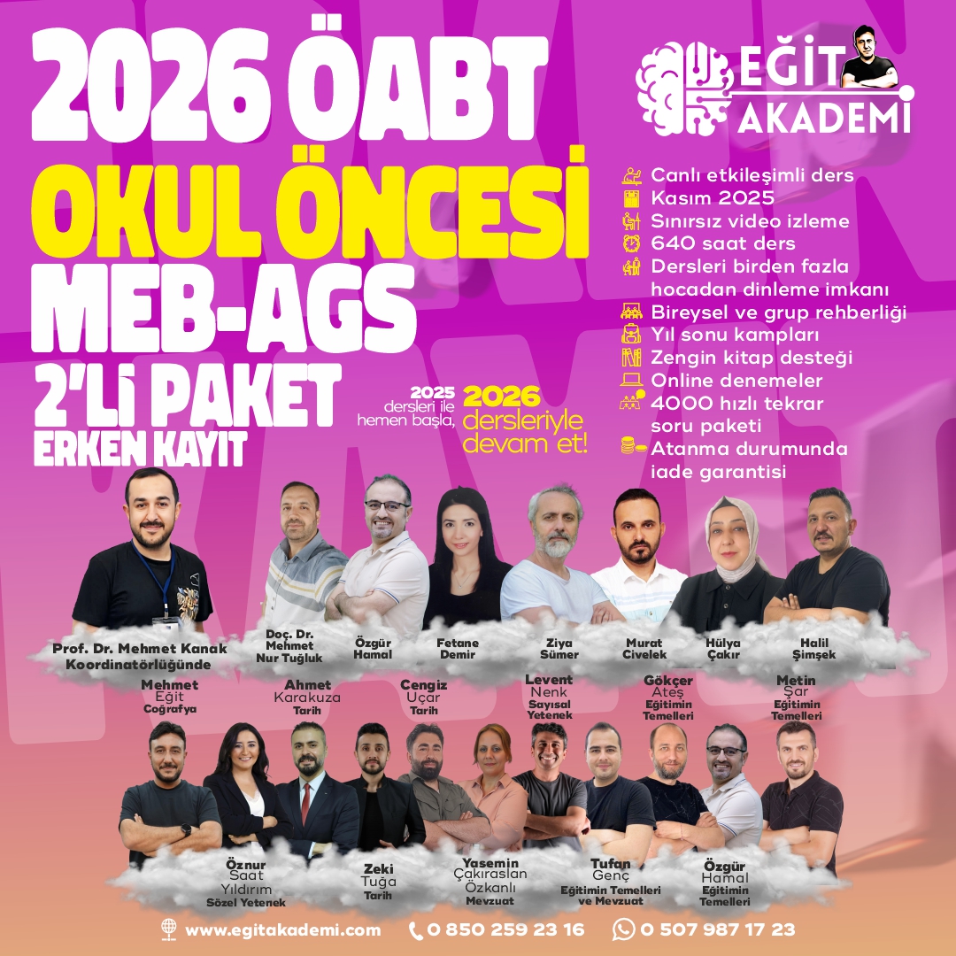 2026 OKUL ÖNCESİ ÖABT + MEB-AGS 2’Lİ CANLI / VİDEO EĞİTİM PAKETİ