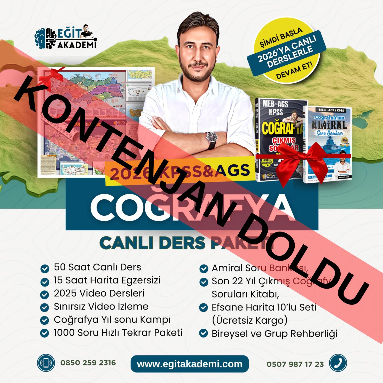 2026 KPSS & MEB-AGS Coğrafya Canlı/Video Ders Paketi