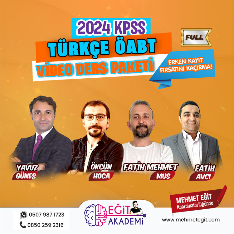 KPSS 2024 TÜRKÇE ÖABT Video Eğitim FULL Paket