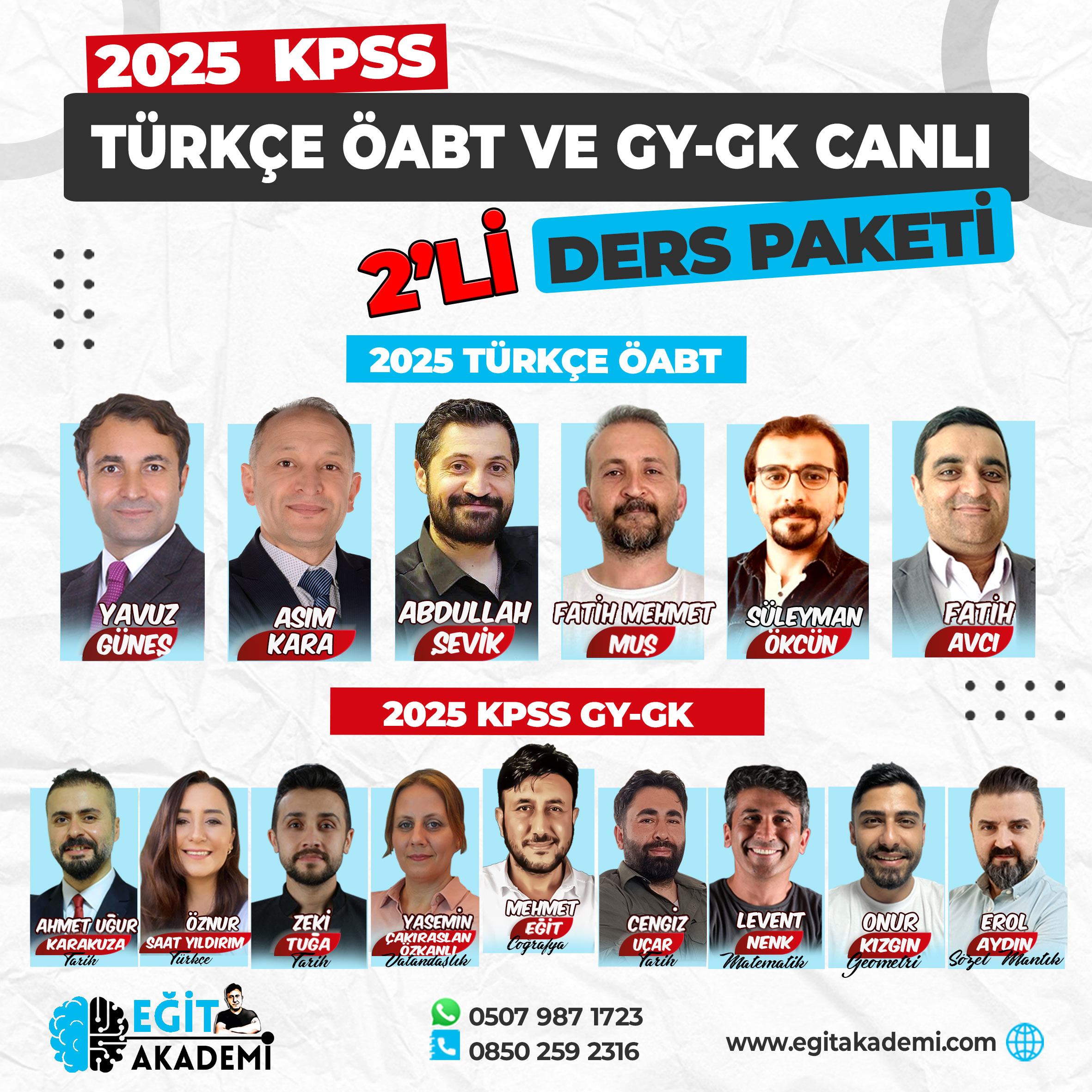 KPSS 2025 TÜRKÇE ÖABT VE GYGK 2’Lİ CANLI DERS PAKETİ