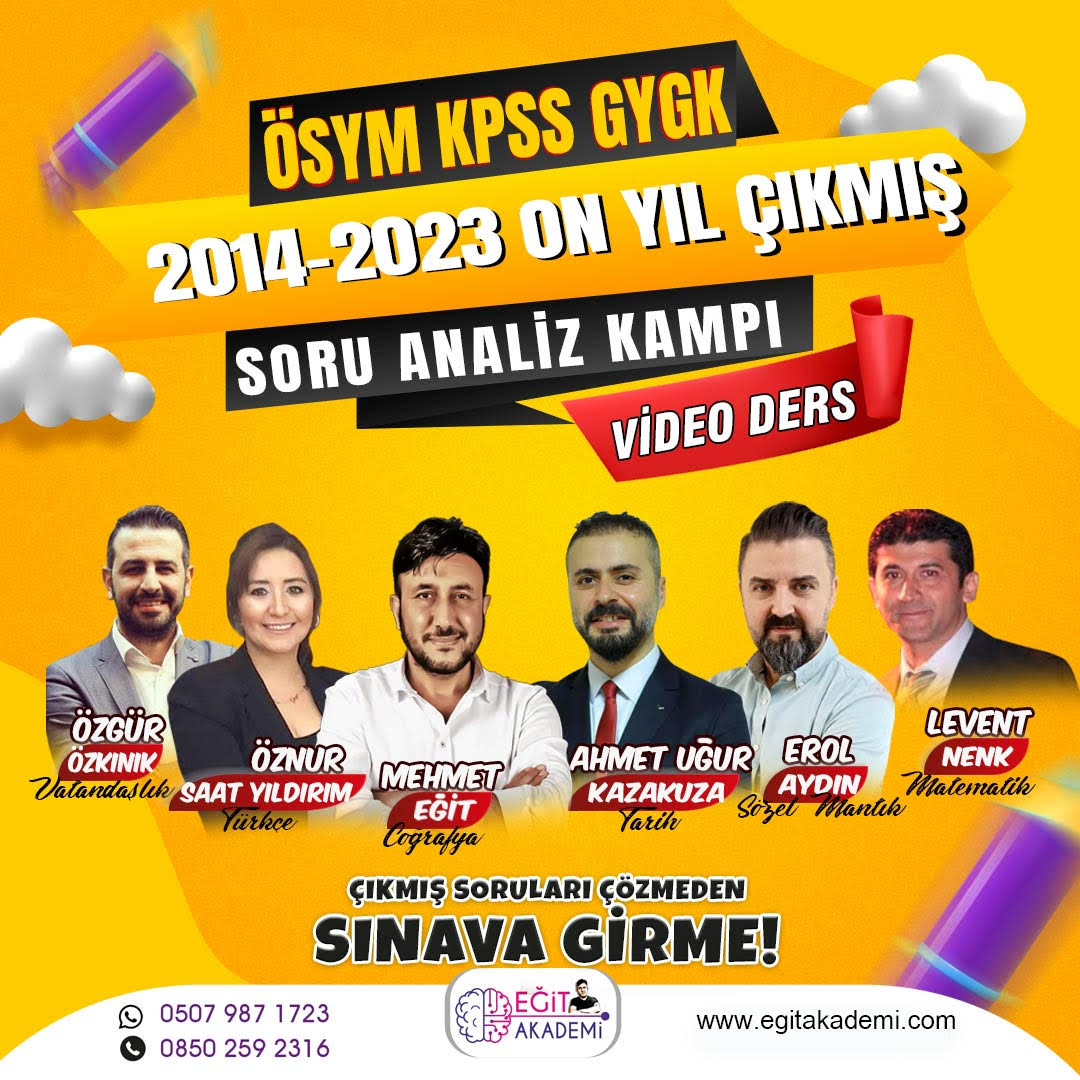 GY-GK SON 10 YIL ÖSYM ÇIKMIŞ SORU ANALİZ KAMPI